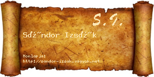 Sándor Izsák névjegykártya